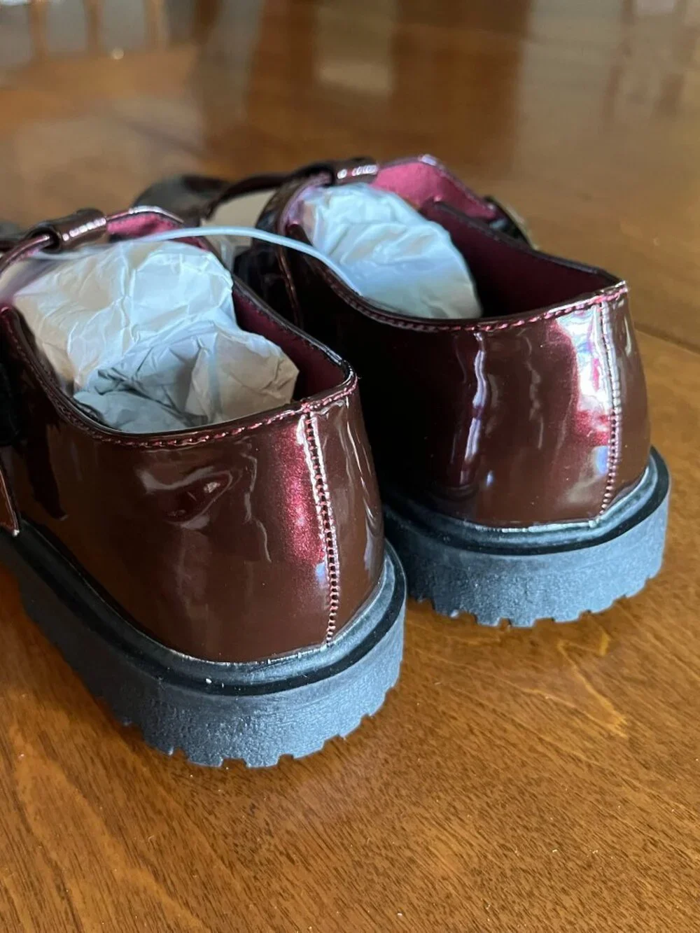 Old Navy crimson lug-sole mary jane shoes 2 NWT